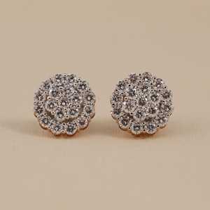 Pendientes de Diamantes Cultivados en Laboratorio, Corte Redondo, 2.09 TCW, Claridad VS1, Oro de 10KT/14KT/18KT o Plata de Ley - Product Image 1