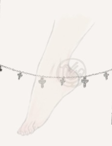 CUCOCUCA YFB A031 P Cavigliera alla moda in acciaio inossidabile placcato argento, misura regolabile, da indossare ogni giorno per l'estate/primavera, spedizione UE in 48 ore - Product Image 2