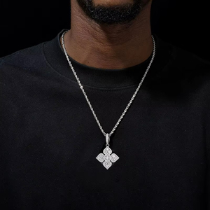 Unisex Rapper's Hiphop Iced Out Lab Grown Diamond Pendant Necklaces Rope <b>Chain</b> <b>925</b> <b>Sterling</b> <b>Silver</b> for <b>Men</b> & Women - Product Image 3