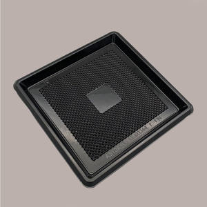 Medoro 50 pièces Plateau de service carré rigide en plastique noir 28x28 cm Code 09205 - Product Image 1