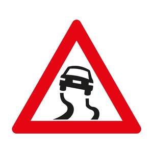 Reflective Plastic <b>Roadway</b> <b>Safety</b> Sign Slippery Road Sign T-8 - Product Image 1