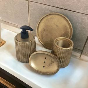 Vintage Bathroom Accessories With Round Tray Showy Soap Dispenser Toothbrush Holder Luxury <b>Bath</b> Decoration New Home Gift - Product Image 5