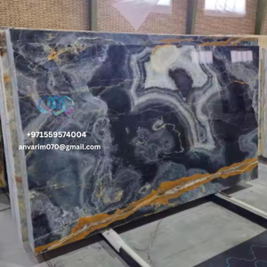 Dalles de marbre onyx poli élégantes, panneaux décoratifs de luxe, pierre naturelle pour intérieurs - Product Image 5