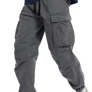 Nouveaux pantalons de jogging Slim Fit pour hommes Style décontracté mi imperméable Anti-rides coupe-vent grande taille Options disponibles couleurs unies - Product Image 1