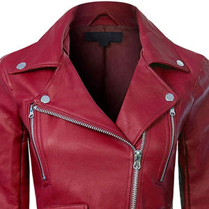 Chaqueta de piel de oveja auténtica para mujer de motocicleta al por mayor, chaqueta de piel auténtica recortada para mujer, chaqueta de piel auténtica de primavera a la moda para mujer - Product Image 5