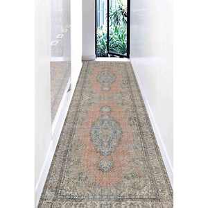 Tapis imprimé à motifs floraux, design oriental vert, toucher doux, tapis fin non tissé - Product Image 3