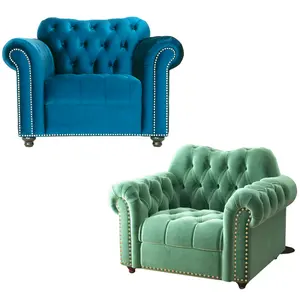 Hot Selling 2024 American Style 1 seater sofa for Salon Furniture Velvet Sofa Produce Your Own Design Living Room Furniture