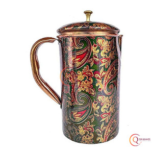 Diseño impreso de jarra de cobre disponible en forma y tamaño de diseño personalizado para uso regular en casa y fiesta - Product Image 1