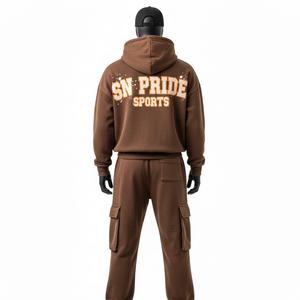 ชุดวอร์มลำลองแบบมีฮู้ด ผ้าฝ้าย 100% ระบายอากาศได้ดี ไซส์ใหญ่พิเศษ ทรงปกติ คุณภาพสูง สำหรับทุกเพศ  ลายแถบข้าง  ไซส์ XXL  แบบสั่งทำได้ - Product Image 2