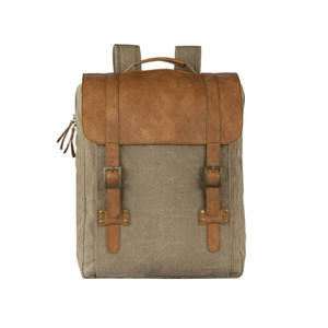 Men's Vintage Canvas <b>Backpack</b> 15.6 Inch Laptop Rucksack Vegan School Bags for <b>Students</b> - Product Image 5