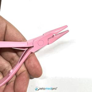 Pince à micro-anneaux pour extensions capillaires, rose pâle, en acier inoxydable, forte tenue, vente en gros, zetomedpro - Product Image 2