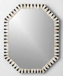 Miroir pleine longueur en bois MDF incrusté d'os, taille personnalisée, motifs géométriques élégants pour intérieurs modernes, décoration murale - Product Image 6