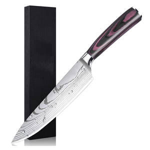 Nouveauté Couteau de chef 8 pouces Manche en bois Couteau de cuisine japonais de qualité personnalisé Vg10 Damas Acier Viande Acier inoxydable Alimentaire - Product Image 1