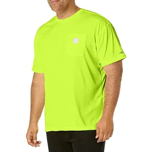 High Visibility Work Reflective Safety T Shirts Long Sleeve Hi Vis Cotton Construction Workwear Shirts Casual Plain