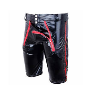 New Custom OEM Solid Color <b>Men</b> PU Leather <b>Shorts</b> for Casual / Wholesale Spring Summer Style Clothes <b>Men</b> <b>Slim</b> <b>Fit</b> Leather <b>Shorts</b> - Product Image 6