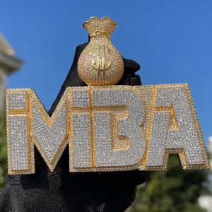 Moissanite Hip Hop collar Ice Out corte redondo diamante colgante joyería para hombres y mujeres 925 plata esterlina - Product Image 1