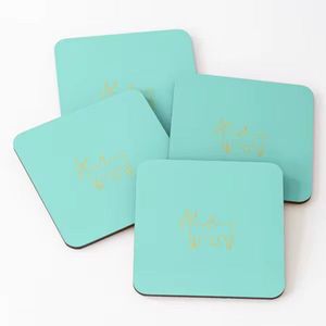 Posavasos de madera natural, posavasos de piedra de teca con mango de acacia, alfombrillas y almohadillas para bebidas - Product Image 1