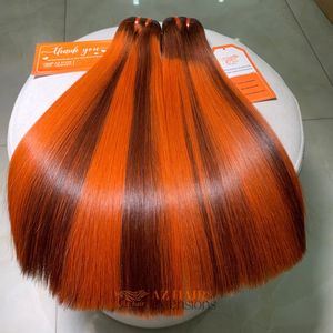 ผมต่อแบบชาวเรีย100% ไฮไลท์สีเปียโนผมปลอม - Product Image 4