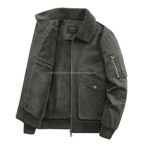 Veste à capuche imperméable coupe-vent respirante en toile pour homme, automne-hiver, épaisse et chaude, pour personnes d'âge moyen et âgées, grande taille, devant - Product Image 5