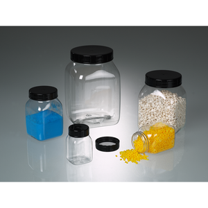 Burkle GmbH Wide Neck <b>Square</b> PETG Laboratory Bottles with Ergonomic Handle for Easy Operation - Product Image 1