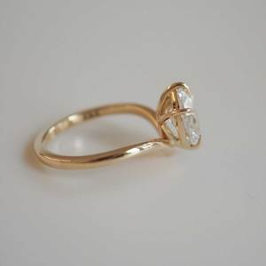 Bague de fiançailles personnalisée en diamant CVD taille ovale 2,0 carats, solitaire en diamant de laboratoire certifié IGI, bague de mariage pour femme, haute joaillerie - Product Image 2