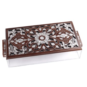 กล่องอะคริลิคสไตล์อาหรับรอยัลพร้อมแม่ของมุกฝังวันที่หรูหราและผู้ถือหวาน - Product Image 1