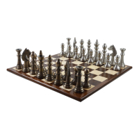 Buena Venta de tableros de juego de ajedrez de madera portátiles de alta calidad deportes de interior y piezas de ajedrez de metal de entretenimiento hechas en la India
