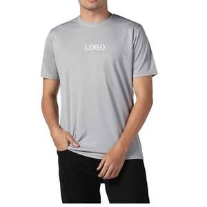 เสื้อยืดผ้าฝ้ายแห้งเร็วทรงโอเวอร์ไซส์สำหรับผู้ชายเสื้อเปล่าแขนสั้นผ้าถักแบบออกแบบได้ตามที่ต้องการ - Product Image 1