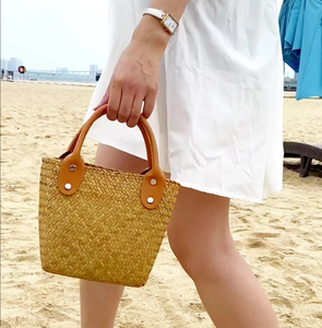 Sacs à main en paille faits à la main d'été personnalisés pour dames sac naturel Rafia - Product Image 3