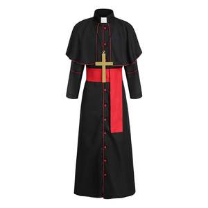Compre vestido de pastor moderno púrpura de alta calidad con ceremonias bordadas de cuello romano de toque tradicional - Product Image 3