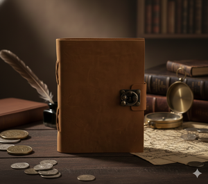 Libreta Diaria Sin Forro para Hombre y Mujer, 5.5x7.5 Pulgadas, Tapa Dura, Diario de Cuero con Cierre, Papel Deckled, Regalo Mediano - Product Image 5