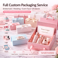Boîte cadeau pliable personnalisée avec poignée en ruban, recyclable, pour ensemble de soins de la peau, poudre libre, emballage cosmétique, fermeture magnétique, personnalisable