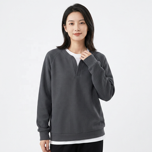 Suéter Oversize para Hombre, Cuello Redondo, Color Sólido, Estilo Casual para Otoño, Manga Larga, Corte Regular, Forro Bordado, Secado Rápido, Transpirable - Product Image 4