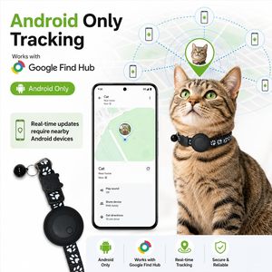 Collier de suivi GPS intelligent pour chats, étanche, compatible Android, technologie avancée Find My, sans frais mensuels - Product Image 2