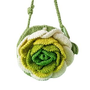 Handmade Large Camellia Knitted Crossbody <b>Bag</b> Snowflake Decor Versatile Cartoon <b>Easter</b> Woven Waist <b>Bag</b> Headphone Decoration - Product Image 3