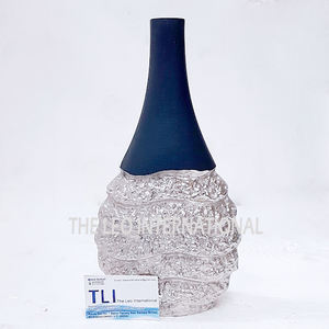 Vase à fleurs en aluminium de forme ronde en métal noir fini côtier Style fantaisie Vente à chaud Vase à fleurs de la plus haute qualité - Product Image 3