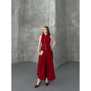 Vestido suéter sin mangas con detalle de cremallera para mujer, modelo 2522 - Product Image 3