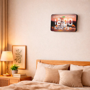 Horloge murale numérique pour les amoureux des chats, affichage de la température, décoration de salon - Couleurs assorties - Product Image 5