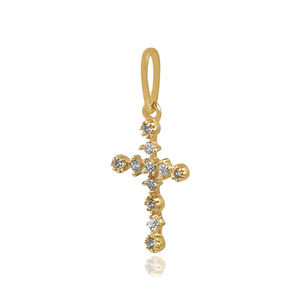Luxury Vintage 925 <b>Sterling</b> <b>Silver</b> <b>Cross</b> Pendant Designer Gold Plated with Zircon Gemstone Religious Christian Jewelry Gift - Product Image 2