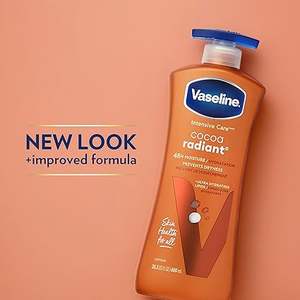 <b>Vaseline</b> Intensive Care Body Lotion <b>Cocoa</b> Radiant for Dry Skin Lotion Pure <b>Cocoa</b> Butter for a Long-Lasting, Radiant Glow 20.3 oz - Product Image 2