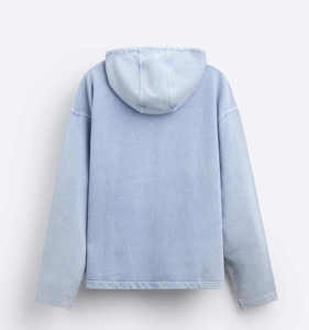 Sweat à capuche pour hommes personnalisé sweats à capuche en coton éponge lourd haft fermeture éclair lavage à l'acide vintage hommes sweats à capuche - Product Image 4