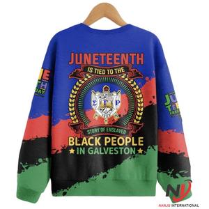 เสื้อกีฬาแขนยาวสีฟ้าของชาวกรีกปักลายสำหรับวิทยาลัยด้วยแถบผ้าสีน้ำเงินเข้ม - Product Image 3