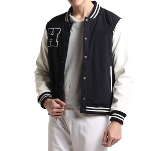 Men Varsity Jacket Leather Sleeves Letterman Jacket Custom Logo Casual High School Baseball Jacket Wholesale OEM - Product Image 1