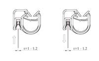 Clips de Conexión Automotriz para Piezas de Automóviles MOC / LOC con Abrazadera de Clip de Borde para Paneles de 1-3 mm para Cables de 8 mm a 12 mm de Diámetro