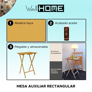 WELL HOME Tavolo Consolle Rettangolare 48x35x64 cm Tavolino con Finitura a Olio - Product Image 2