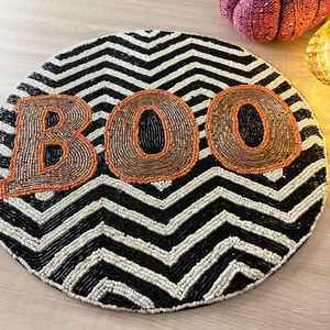 <b>Beaded</b> <b>Placemat</b> Handmade Round Charger for Luxury Dining & Holiday Decor Unique Piece Handmade <b>Beaded</b>, <b>Placemat</b>, Housewarming - Product Image 3