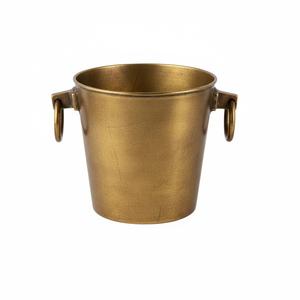 Seau à glace en métal isolé fait à la main, finition cuivre antique, pour les fêtes, bar et refroidisseur à vin, seau à glace avec poignées en anneau - Product Image 5