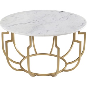 Table de meubles de style royal Table basse de présentation en marbre blanc Présentoir de salon Table centrale personnalisée pour la maison - Product Image 1