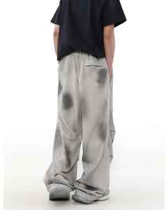 Pantalons de survêtement à jambes larges et coupe décontractée, nouvelle conception, pour hommes, couleur unie, lourd, ample, pour le bas, pantalons de jogging, taille élastique - Product Image 1