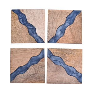 Design unique en résine et bois Nouveau design personnalisé Sous-verres à thé carrés Super qualité Sous-verres tapis et coussinets tapis isolants en liège - Product Image 1